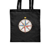 Azeeda 'Compass Rose' Classic Black Tote Shopper Bag (ZB00031247)