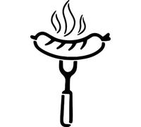 Azeeda 'Cooked BBQ Sausage' Reusable Stencil - Durable Decorative Template for Painting and Spraying on Walls, Tiles, Wood, Fabric & Craft Projects - S (A6) (WS00070964)
