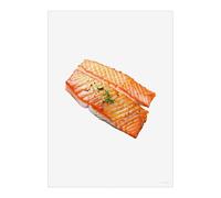 Azeeda 'Cooked Salmon' Wall Art Poster Print - Unframed Artwork for Home Decor - A5 Portrait (PP00361786)