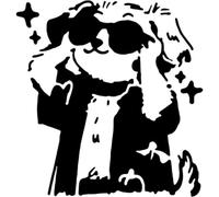 Azeeda 'Cool Dog Wearing Sunglasses' Reusable Stencil - Durable Decorative Template for Painting and Spraying on Walls, Tiles, Wood, Fabric & Craft Projects - L (A4) (WS00062571)