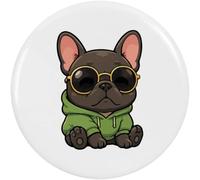 Azeeda 'Cool French Bulldog' Button/Lapel Badges (BB065946) | Pin Back Badges for Clothes, Bags, Accessories and Gifts