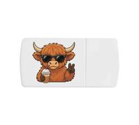 Azeeda 'Cool Highland Cow' Pill Box with Splitter (PI00045088)
