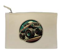Azeeda 'Cool Monster Truck' Canvas Clutch Bag/Accessory Case (CL00051429)