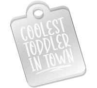 Azeeda 'Coolest Toddler In Town Funny Quotes ' Laser-Engraved Clear Acrylic Keyring/Keychain/Key Fob/Bag Tag (AK00087740)