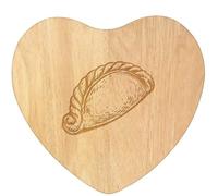 Azeeda 'Cornish Pasty' Wooden Heart Shaped Chopping/Cutting Board (WB00098522)
