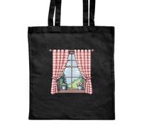 Azeeda 'Cosy Cottage Window' Classic Black Tote Shopper Bag (ZB00033106)