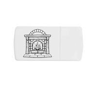 Azeeda 'Cosy Fireplace' Pill Box with Tablet Splitter (PI00043332)