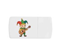 Azeeda 'Court Jester Playing Lute' Pill Box with Tablet Splitter (PI00041743)