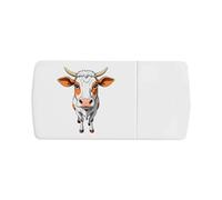 Azeeda 'Cow Close Up' Pill Box with Tablet Splitter (PI00040461)