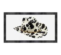 Azeeda 'Cow Print Cowboy Hat' Pet Feeding Mat (PM00036215)