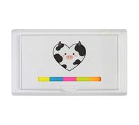 Azeeda 'Cow Print Heart' Sticky Note Ruler Pad (ST00045164)
