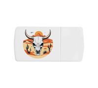 Azeeda 'Cow Skull in The Desert' Pill Box with Tablet Splitter (PI00041307)