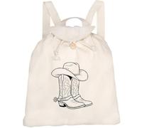 Azeeda 'Cowboy Hat & Boots' Canvas Rucksack/Backpack (RK00050576)