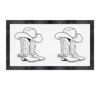 Azeeda 'Cowboy Hat & Boots' Pet Feeding Mat (PM00041149) | Placemat for Dog / Cat Food and Water Bowls, Kitchens and Floors