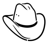 Azeeda 'Cowboy Hat Line Art' Reusable Stencil - Durable Decorative Template for Painting and Spraying on Walls, Tiles, Wood, Fabric & Craft Projects - XL (A3) (WS00082329)