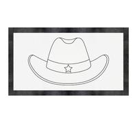 Azeeda 'Cowboy Hat Outline' Pet Feeding Mat (PM00039555) | Placemat for Dog / Cat Food and Water Bowls, Kitchens and Floors