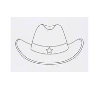 Azeeda 'Cowboy Hat Outline' Temporary Tattoo - A6 (TO00104905)