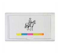 Azeeda 'Cowboy on Horse Line Art' Sticky Note Ruler Pad (ST00044303)