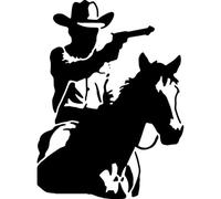 Azeeda 'Cowboy on Horse' Reusable Stencil - Durable Decorative Template for Painting and Spraying on Walls, Tiles, Wood, Fabric & Craft Projects - S (A6) (WS00070561)