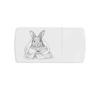 Azeeda 'Cozy Reading Bunny' Pill Box with Tablet Splitter (PI00042178)