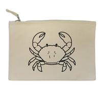 Azeeda 'Crab Line Art' Canvas Clutch Bag/Accessory Case (CL00050071)
