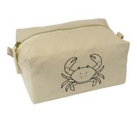 Azeeda 'Crab Line Art' Canvas Wash Bag/Makeup Case (CS00049849)