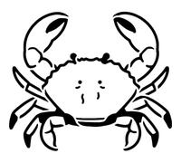 Azeeda 'Crab Line Art' Reusable Stencil - Durable Decorative Template for Painting and Spraying on Walls, Tiles, Wood, Fabric & Craft Projects - XXL (A2) (WS00082333)