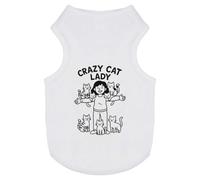Azeeda 'Crazy Cat Lady Feline Friends' Pet Dog/Cat T-Shirt, L (PT00158119)