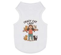 Azeeda 'Crazy Cat Lady Feline Friends' Pet Dog/Cat T-Shirt, L (PT00158123)