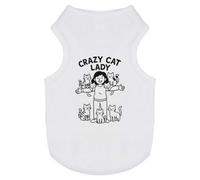 Azeeda 'Crazy Cat Lady Feline Friends' Pet Dog/Cat T-Shirt, M (PT00158118)