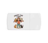 Azeeda 'Crazy Cat Lady Feline Friends' Pill Box with Tablet Splitter (PI00035931)