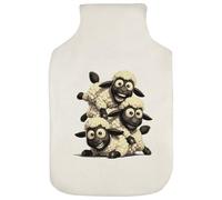 Azeeda 'Crazy Sheep Pile Up' Hot Water Bottle Cover (HW00049091)