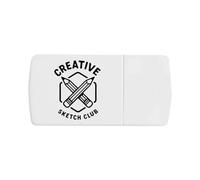Azeeda 'Creative Sketch Club Artist Drawing Hobby Des' Pill Box with Tablet Splitter (PI00037643)