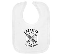 Azeeda 'Creative Sketch Club Artist Drawing Hobby Des' Soft Cotton Baby Bib (BI00067258)