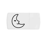 Azeeda 'Crescent Moon Line Art' Pill Box with Tablet Splitter (PI00043930)