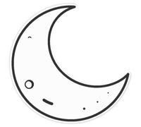Azeeda 'Crescent Moon Line Art' White Premium Vinyl Decal Sticker - Waterproof, Durable & Easy to Apply - for Car Bumpers, Windows, Bins & More - XXL (720mm) (DW00186373)