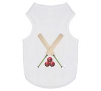 Azeeda 'Cricket Bats and Balls' Pet Dog/Cat T-Shirt, L (PT00142303)