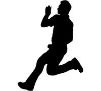 Azeeda 'Cricket Bowler Silhouette' Reusable Stencil - Durable Decorative Template for Painting and Spraying on Walls, Tiles, Wood, Fabric & Craft Projects - L (A4) (WS00044205)