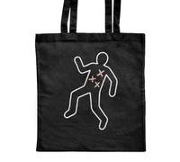 Azeeda 'Crime Scene Outline' Classic Black Tote Shopper Bag (ZB00028338)