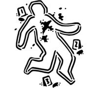 Azeeda 'Crime Scene' Reusable Stencil - Durable Decorative Template for Painting and Spraying on Walls, Tiles, Wood, Fabric & Craft Projects - S (A6) (WS00065512)