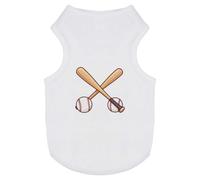 Azeeda 'Crossed Baseball Bats' Pet Dog/Cat T-Shirt, S (PT00187885)