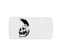 Azeeda 'Crow on Human Skull ' Pill Box with Tablet Splitter (PI00043798)