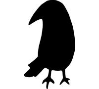 Azeeda 'Crow Side-Eye' Reusable Stencil - Durable Decorative Template for Painting and Spraying on Walls, Tiles, Wood, Fabric & Craft Projects - S (A6) (WS00070659)