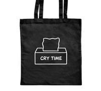 Azeeda 'Cry Time Tissue Box' Classic Black Tote Shopper Bag (ZB00028392)