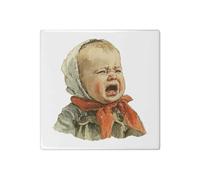 Azeeda 'Crying Baby' 108mm Square Ceramic Tile (TD00037054)
