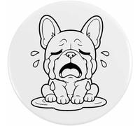 Azeeda 'Crying French Bulldog' Button/Lapel Badges (BB065961) | Pin Back Badges for Clothes, Bags, Accessories and Gifts