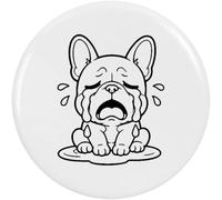 Azeeda 'Crying French Bulldog' Button/Lapel Badges (BB065961) | Pin Back Badges for Clothes, Bags, Accessories and Gifts