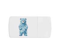 Azeeda 'Crystal Polar Bear' Pill Box with Tablet Splitter (PI00042269)