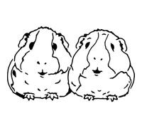 Azeeda 'Cuddling Guinea Pigs' Reusable Stencil - Durable Decorative Template for Painting and Spraying on Walls, Tiles, Wood, Fabric & Craft Projects - S (A6) (WS00070438)