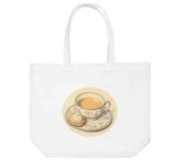 Azeeda 'Cup of Tea with a Custard Cream Biscuit' Tote Shopping Bag For Life (BG00081344)